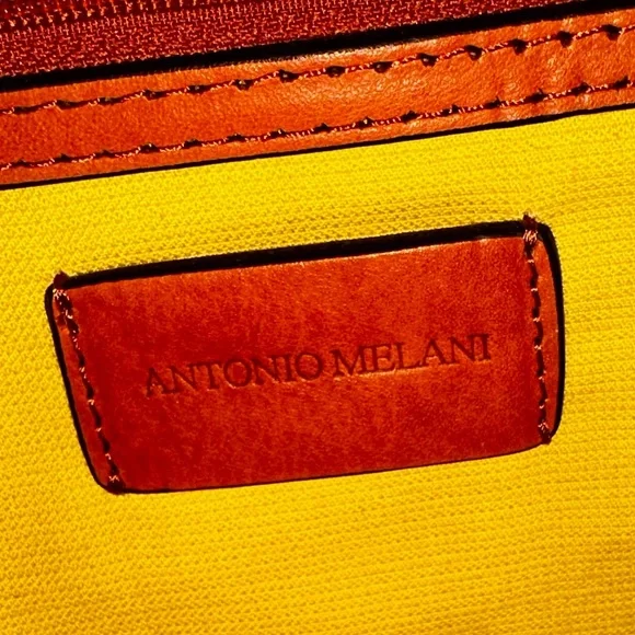 Antonio Melani Y2K Orange Leather Leopard Calf Hair Large Satchel Tote Tassels - Picture 14 of 16